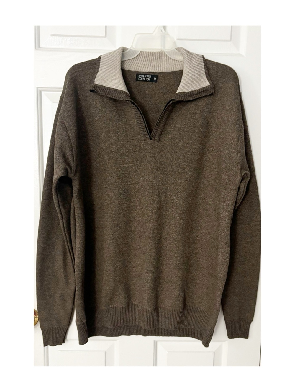 Men's Marx & Dutch Collection Brown & Tan Sweater, Size 3X, Thick Sweater